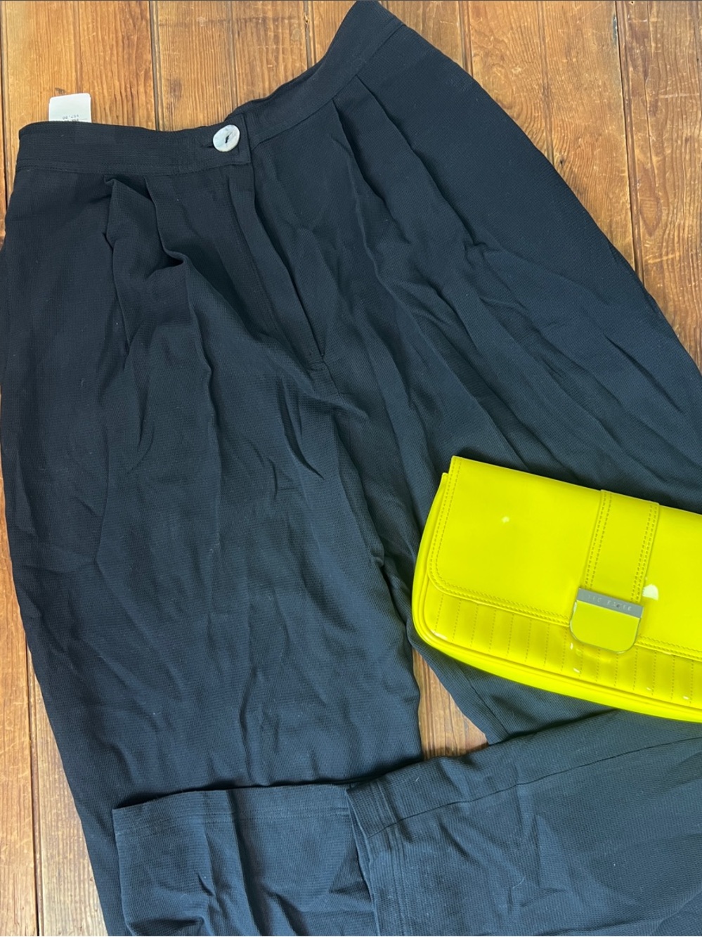 Women’s Vintage 80s Silk Saks Fifth Avenue Pants High Waisted Baggy Black NWT